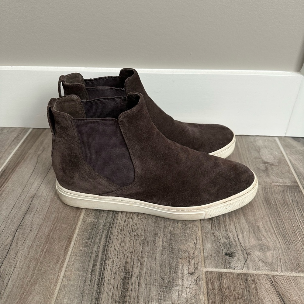 Vince Newlyn Suede Bootie Sneakers in Gray